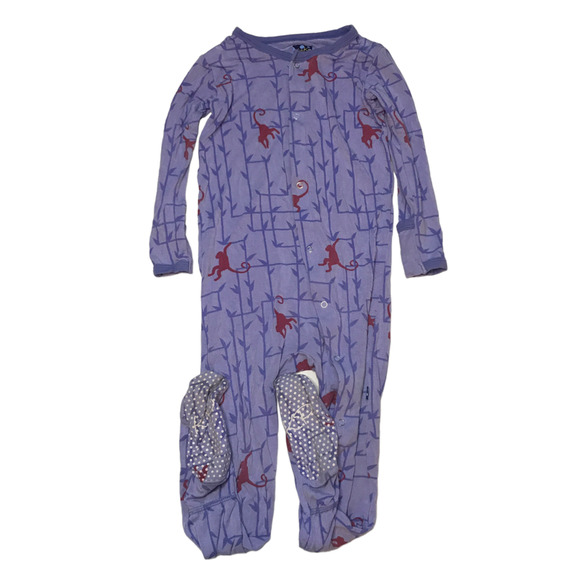 Kickee Pants Other - Kickee Pants Bamboo Monkey Footed Pajamas 3T